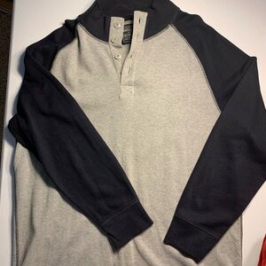 Nautica Jeans Co NJ-99 Pullover Sweatshirt XXL Gray Navy Raglan 100% Cotton